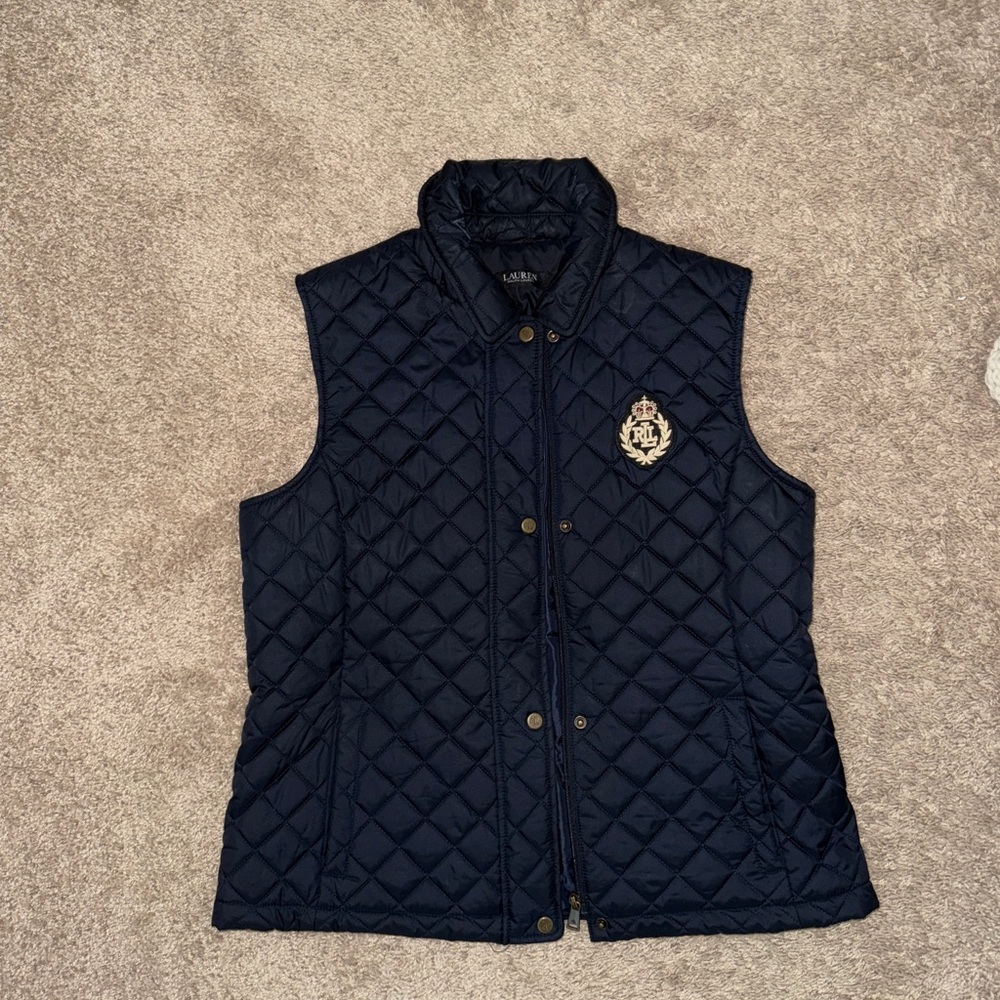 Ralph Lauren Blue Label Quilted Vest in Deep Blue